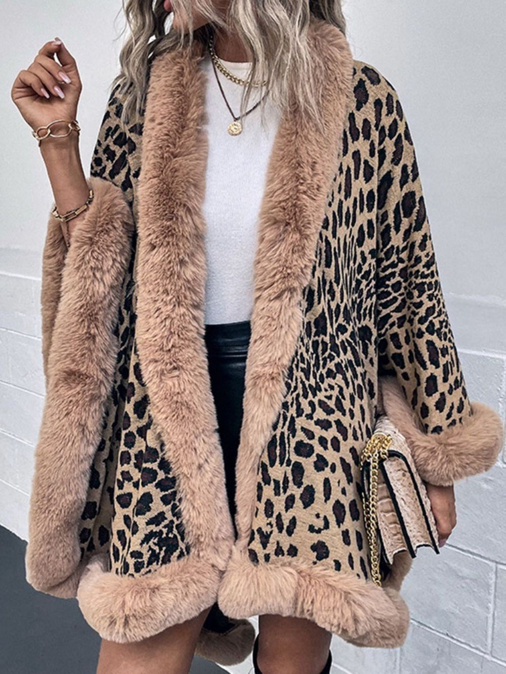 Capa De Inverno De Lã De Leopardo