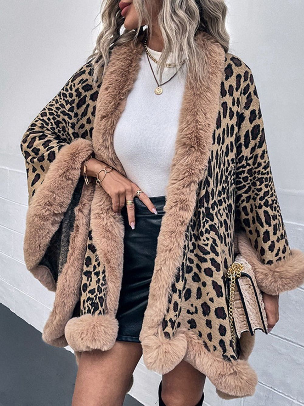 Capa De Inverno De Lã De Leopardo