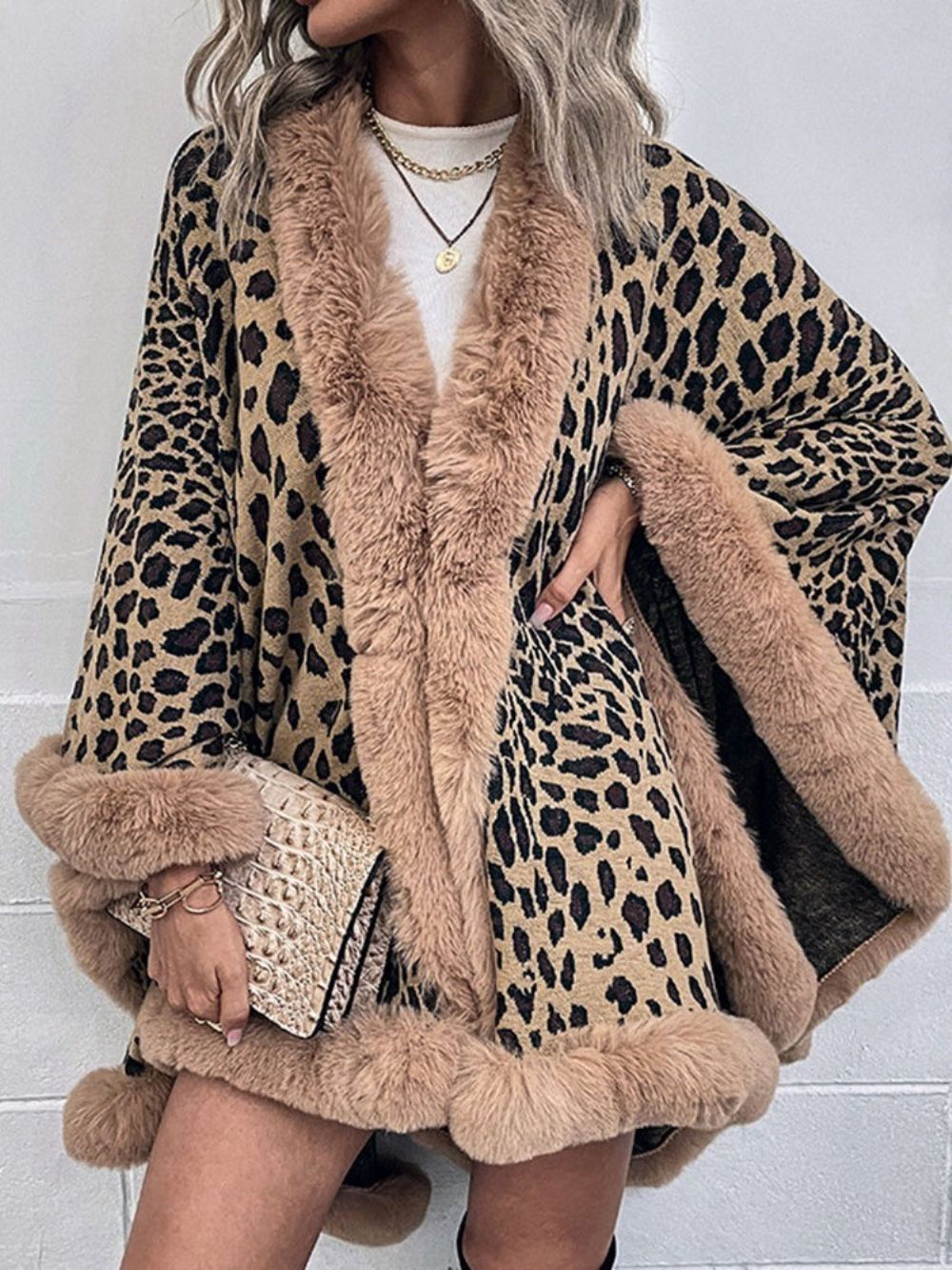 Capa De Inverno De Lã De Leopardo