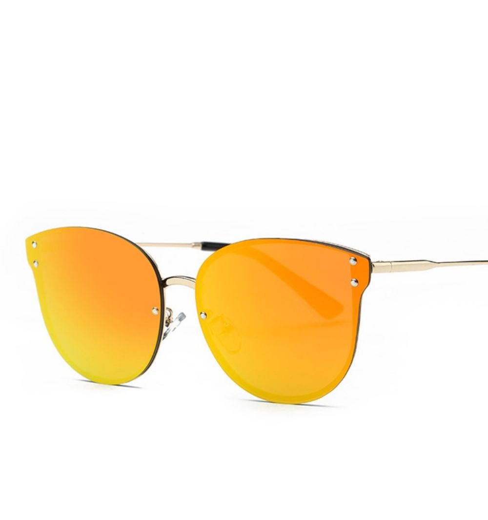 Óculos De Sol Retrô Com Lentes Laranja