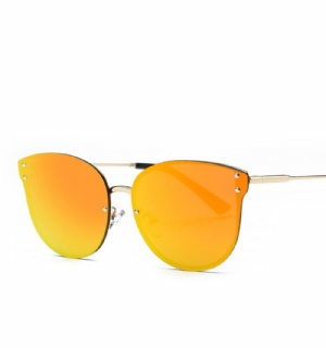 Óculos De Sol Retrô Com Lentes Laranja