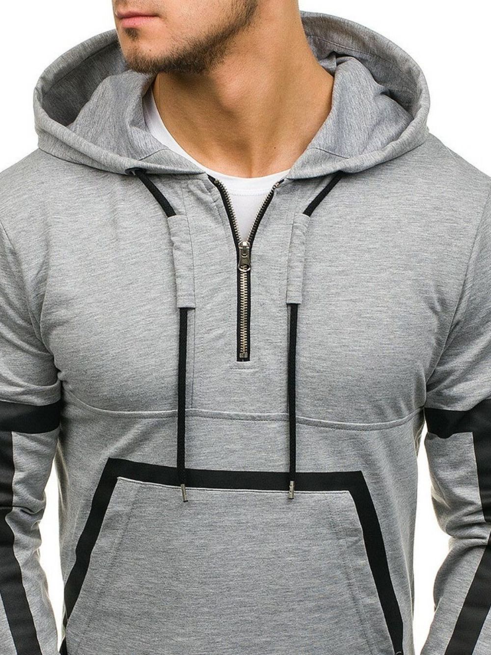 Moletons Casuais Masculinos Com Listras Regulares Pullover