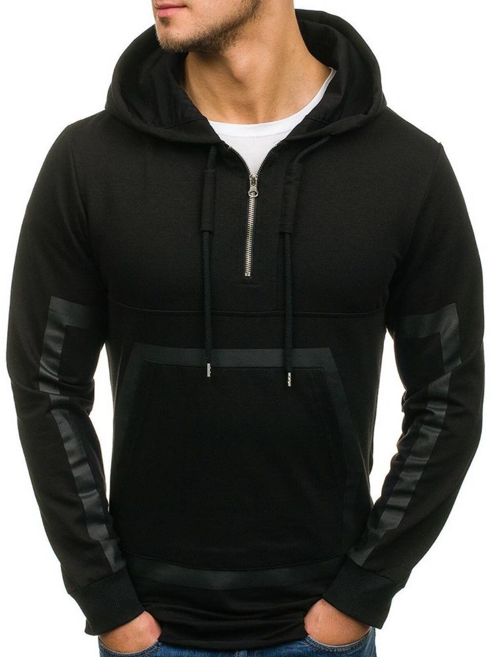 Moletons Casuais Masculinos Com Listras Regulares Pullover