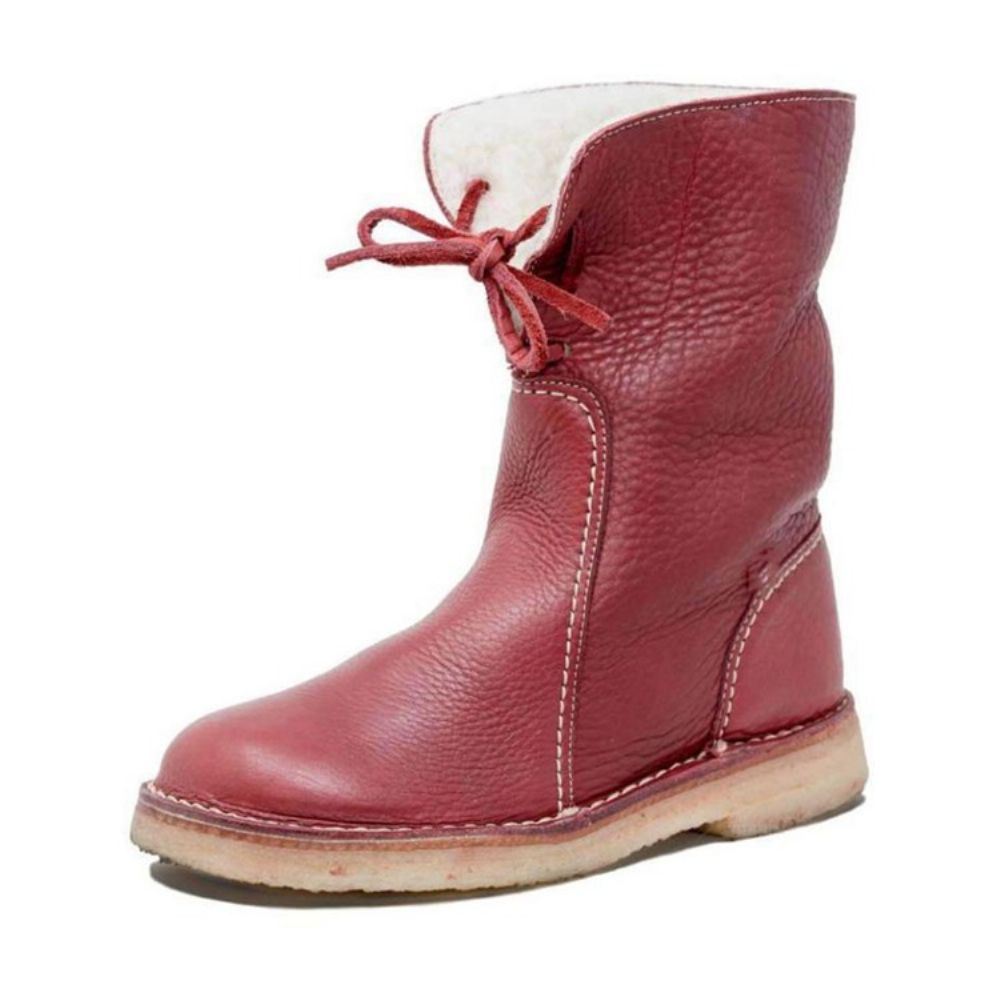 Botas Casuais Simples Com Cadarço Na Frente Com Salto Bloco