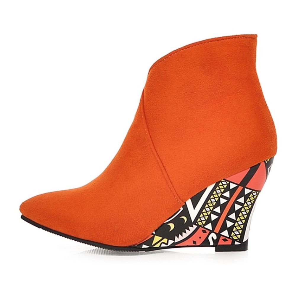 Botas Femininas Com Salto Pontudo E Bico Fino Color Block