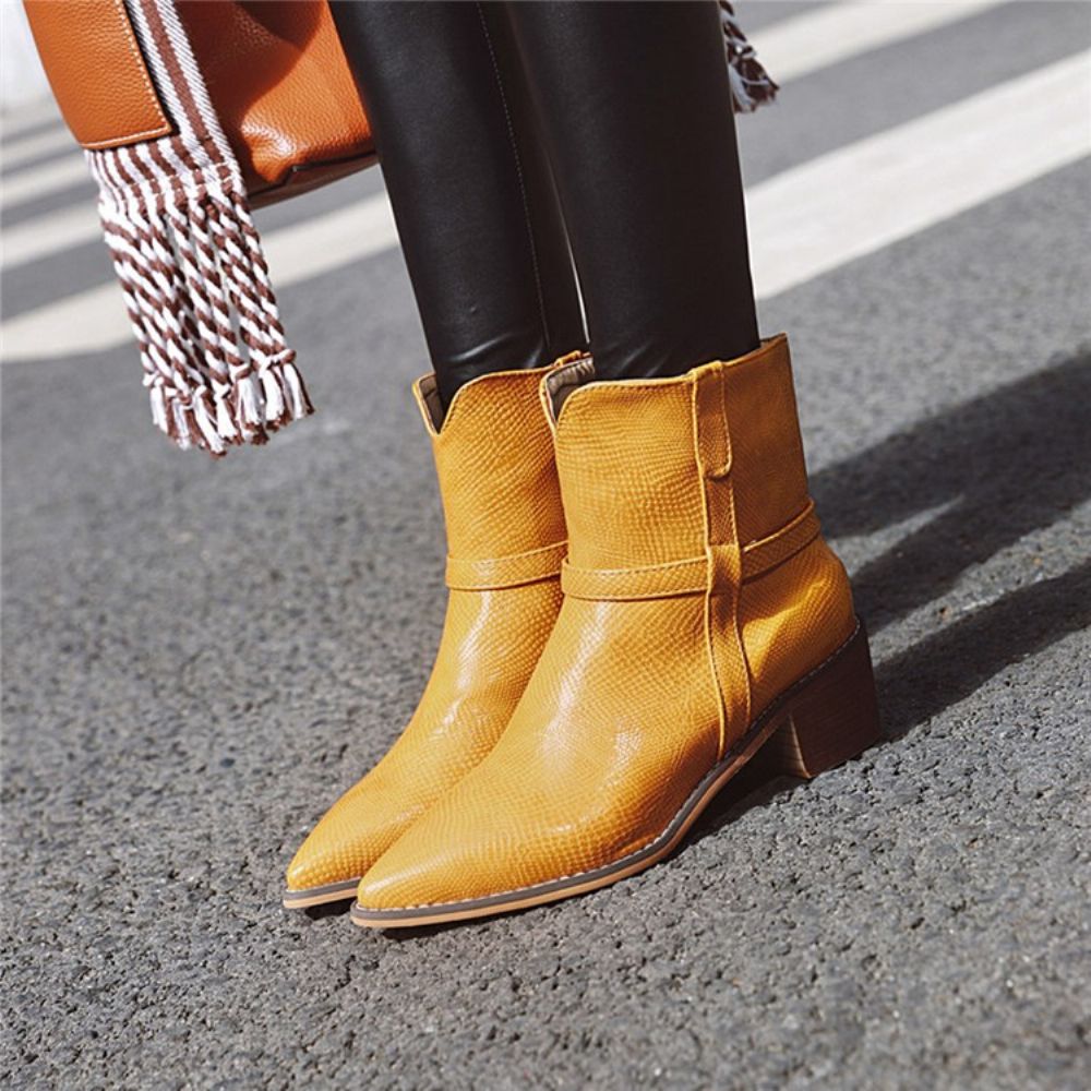 Botas Femininas Simples Com Bico Pontudo