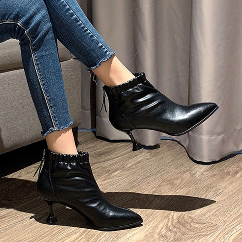 Botas De Moda Pu Com Salto Agulha Simples