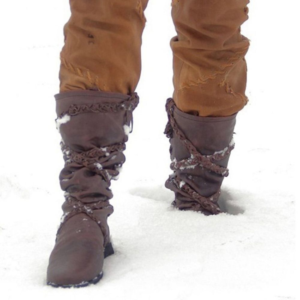 Botas De Neve Lisas De Bico Redondo Ocidental