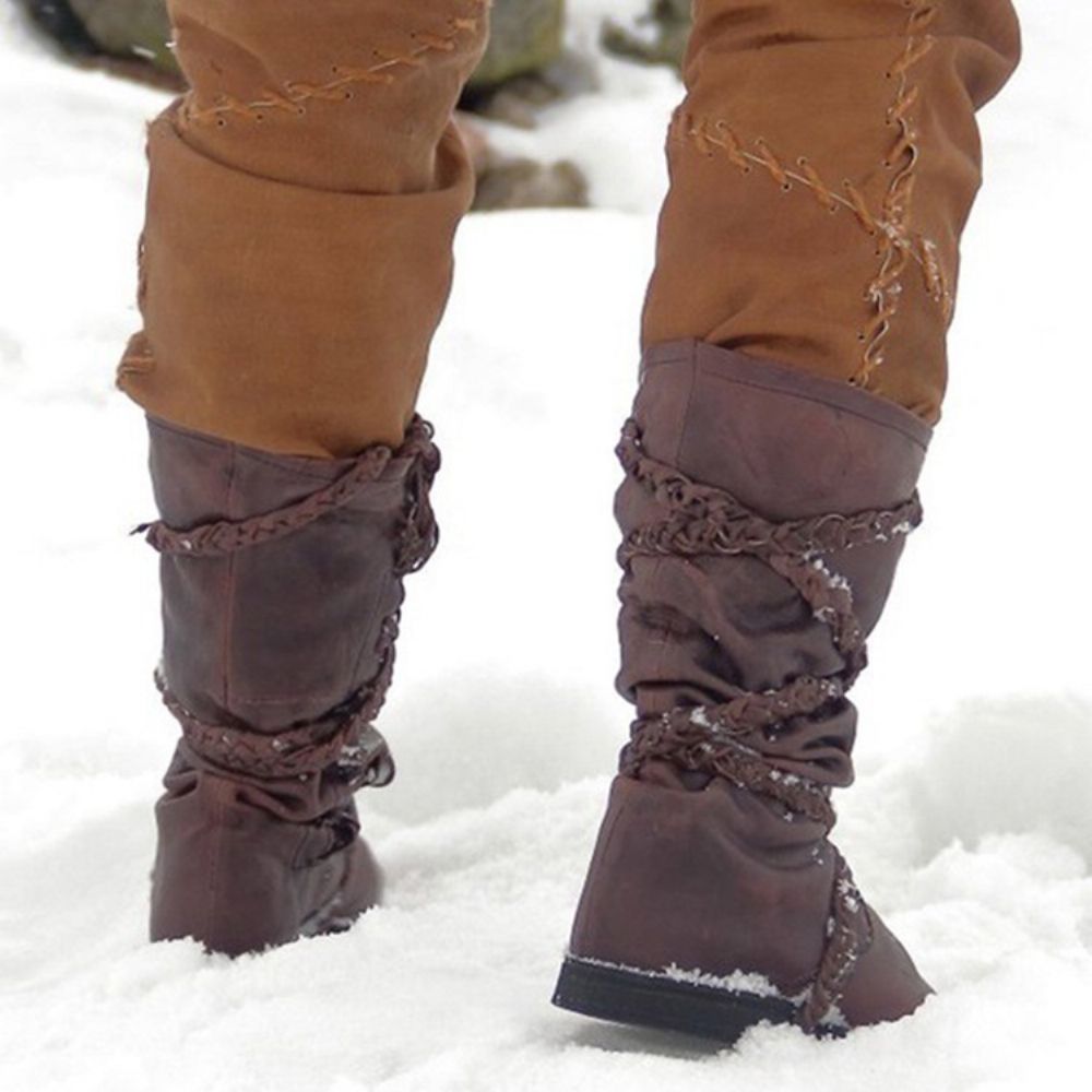 Botas De Neve Lisas De Bico Redondo Ocidental