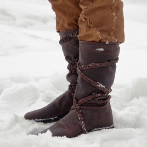 Botas De Neve Lisas De Bico Redondo Ocidental