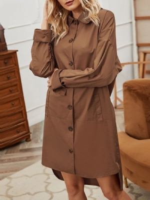 Trench Coat Feminino De Lapela De Retalhos De Patchwork Ocidental Outono