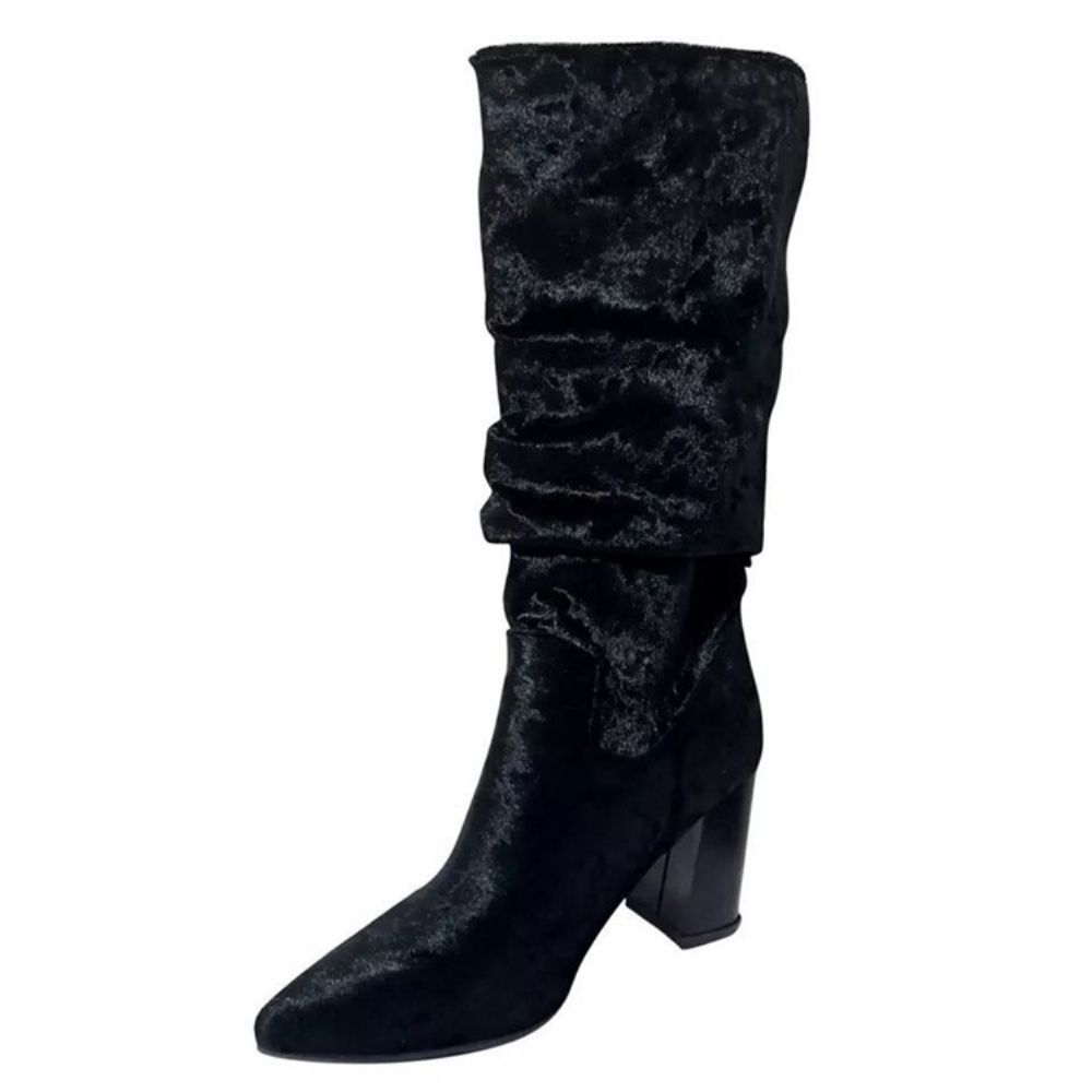 Botas Western Slip-On Com Salto Alto E Bico Fino