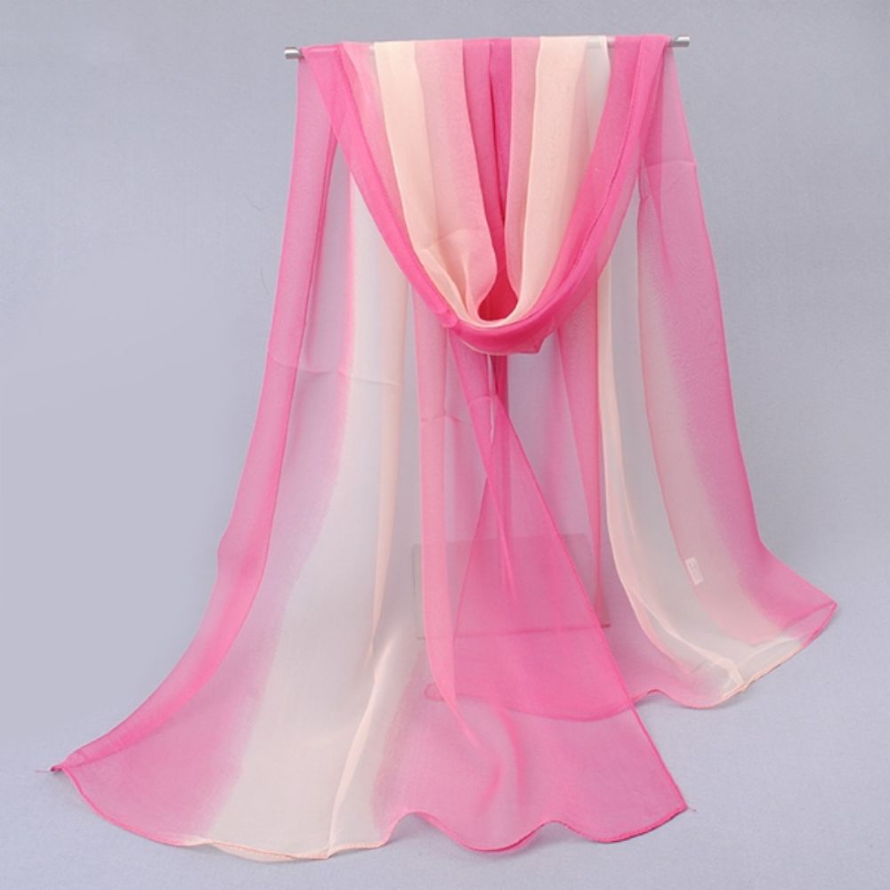 Cachecol Feminino De Chiffon De Cor Gradiente