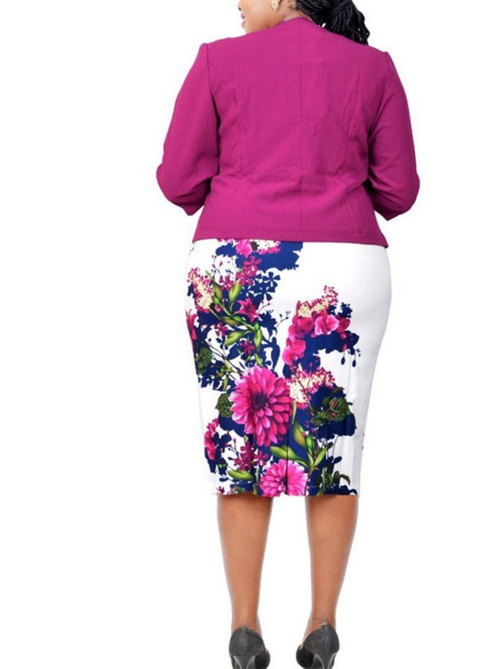 Conjuntos De Duas Peças Com Estampa Floral Office Lady Bodycon