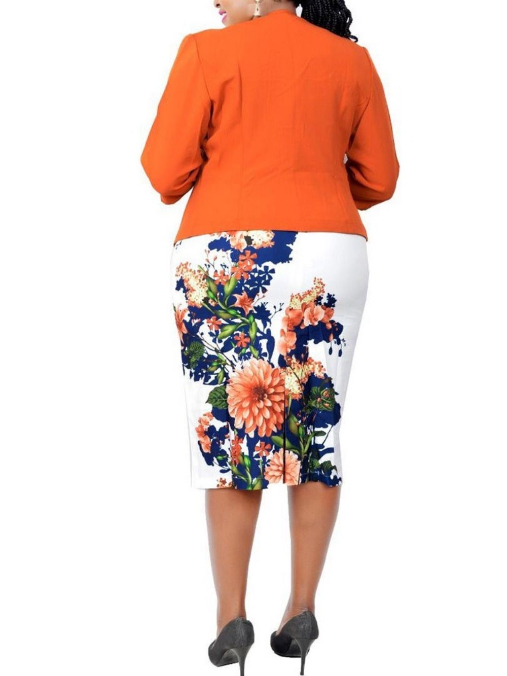 Conjuntos De Duas Peças Com Estampa Floral Office Lady Bodycon