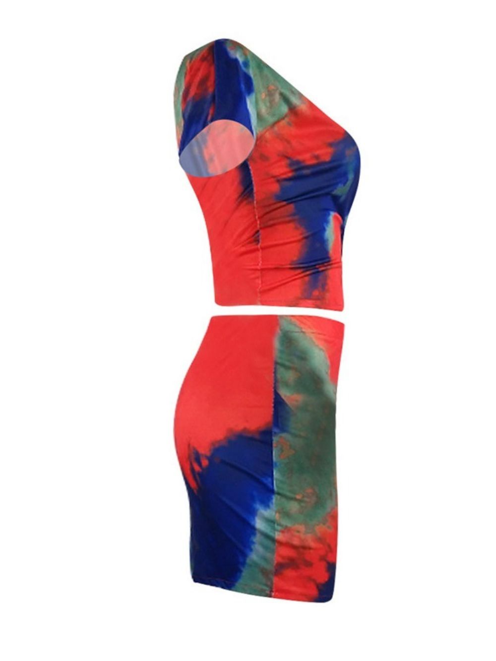 Conjuntos De Saia E Camiseta Feminina Sexy Tie-Dye Bodycon Terno De Duas Peças