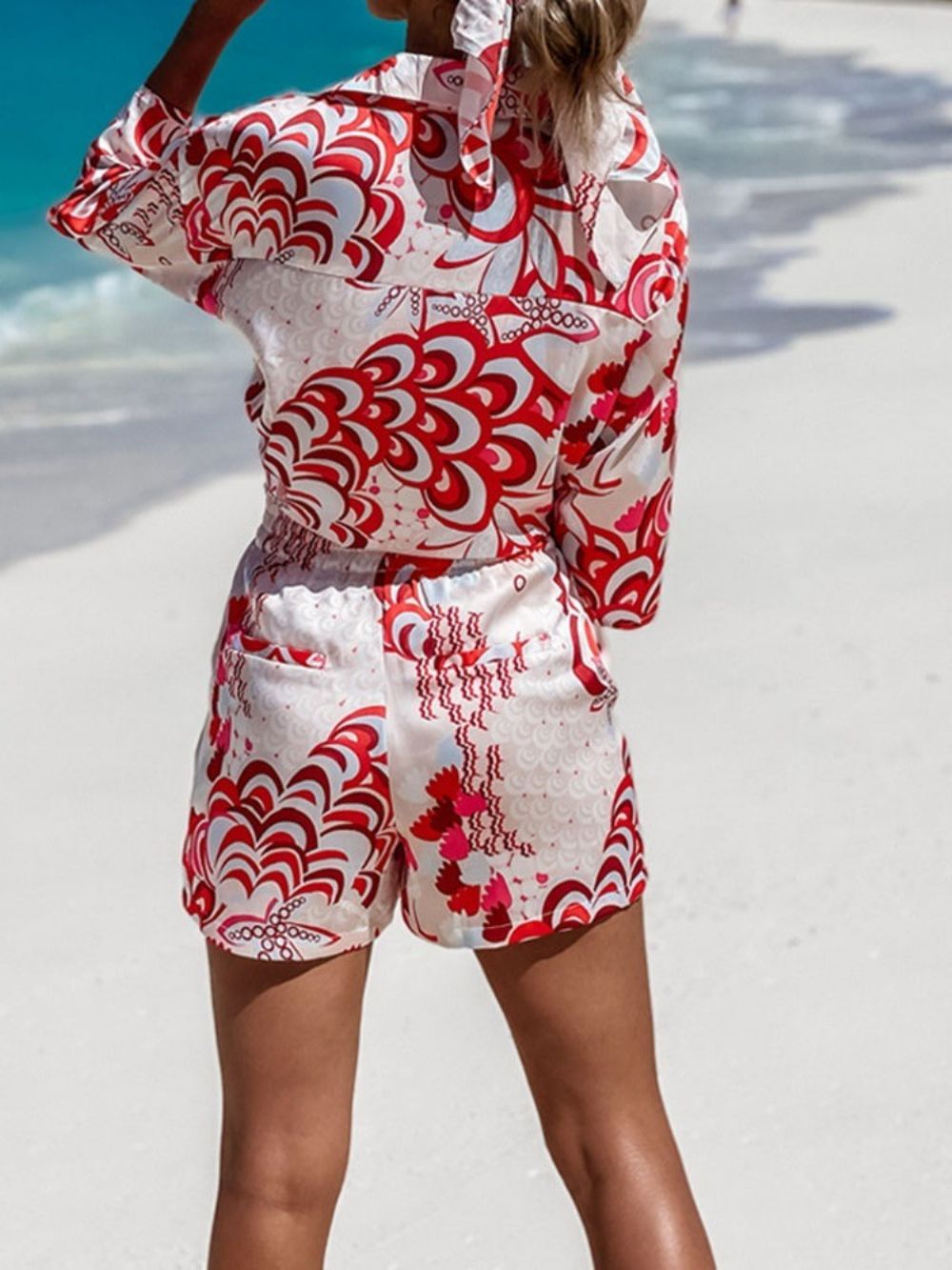 Conjuntos De Shorts Com Estampa Floral De Duas Peças Conjunto Curto Feminino