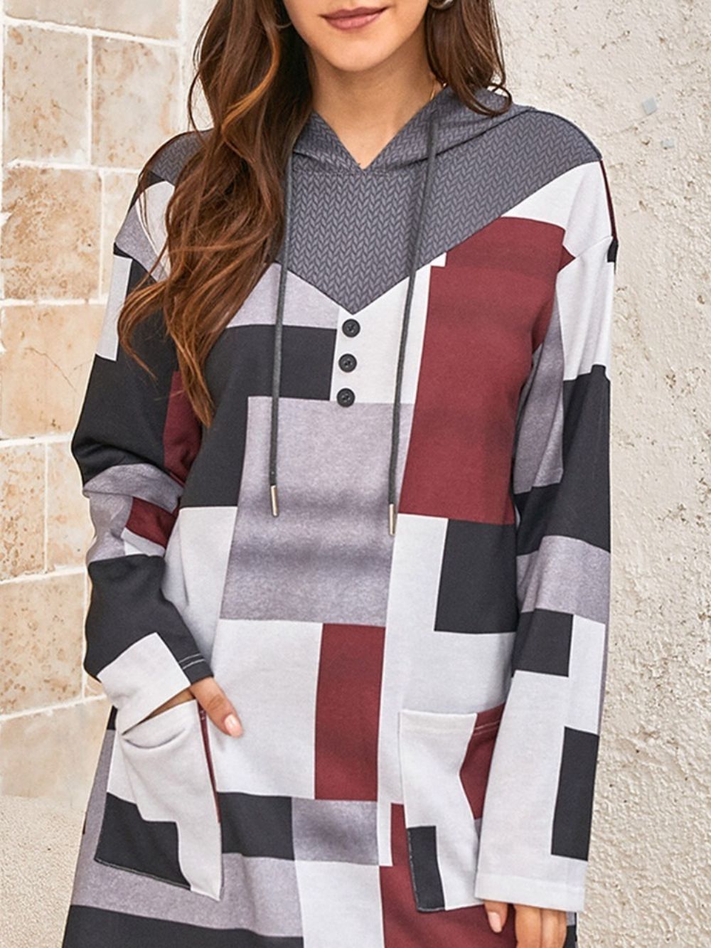 Vestido De Inverno Manga Longa Acima Do Joelho Com Capuz Moda Cintura Alta