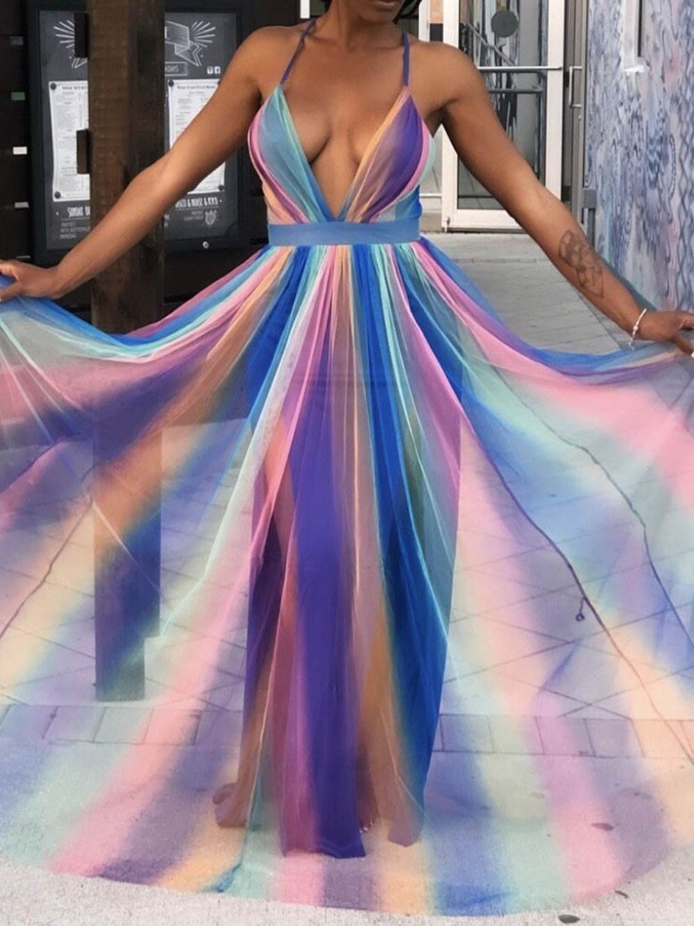 Vestido Maxi Sexy Sem Costas E Sem Mangas Até O Chão