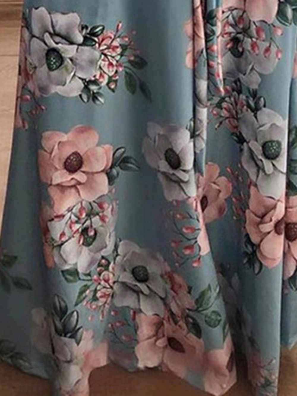 Vestido Regular De Primavera Com Cadarço E Decote Em V Até O Chão