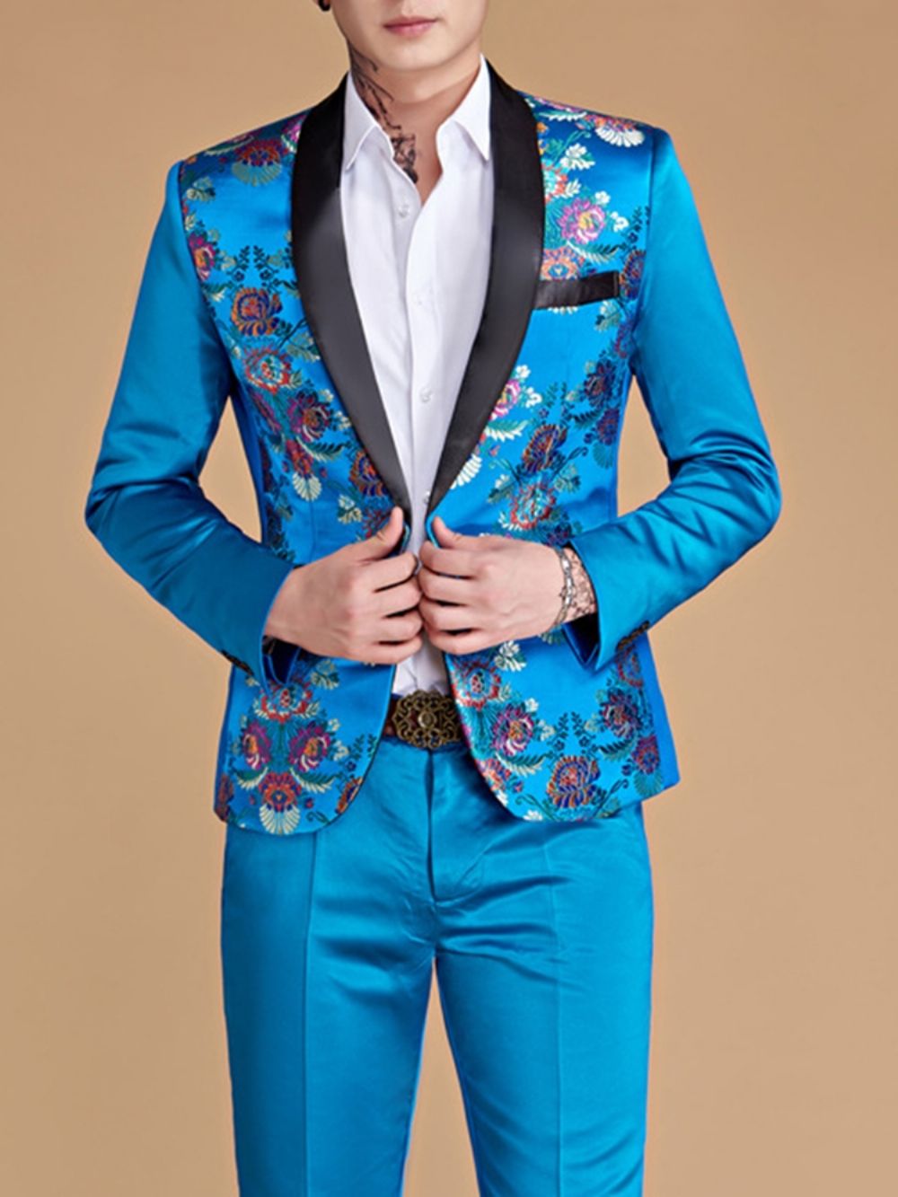 Blazer De Terno Casual Masculino Estampado