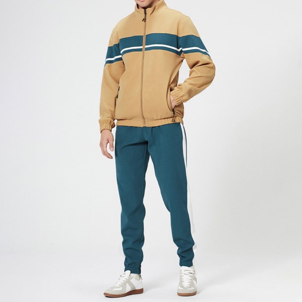 Calça Casual Color Block Roupa Masculina De Inverno