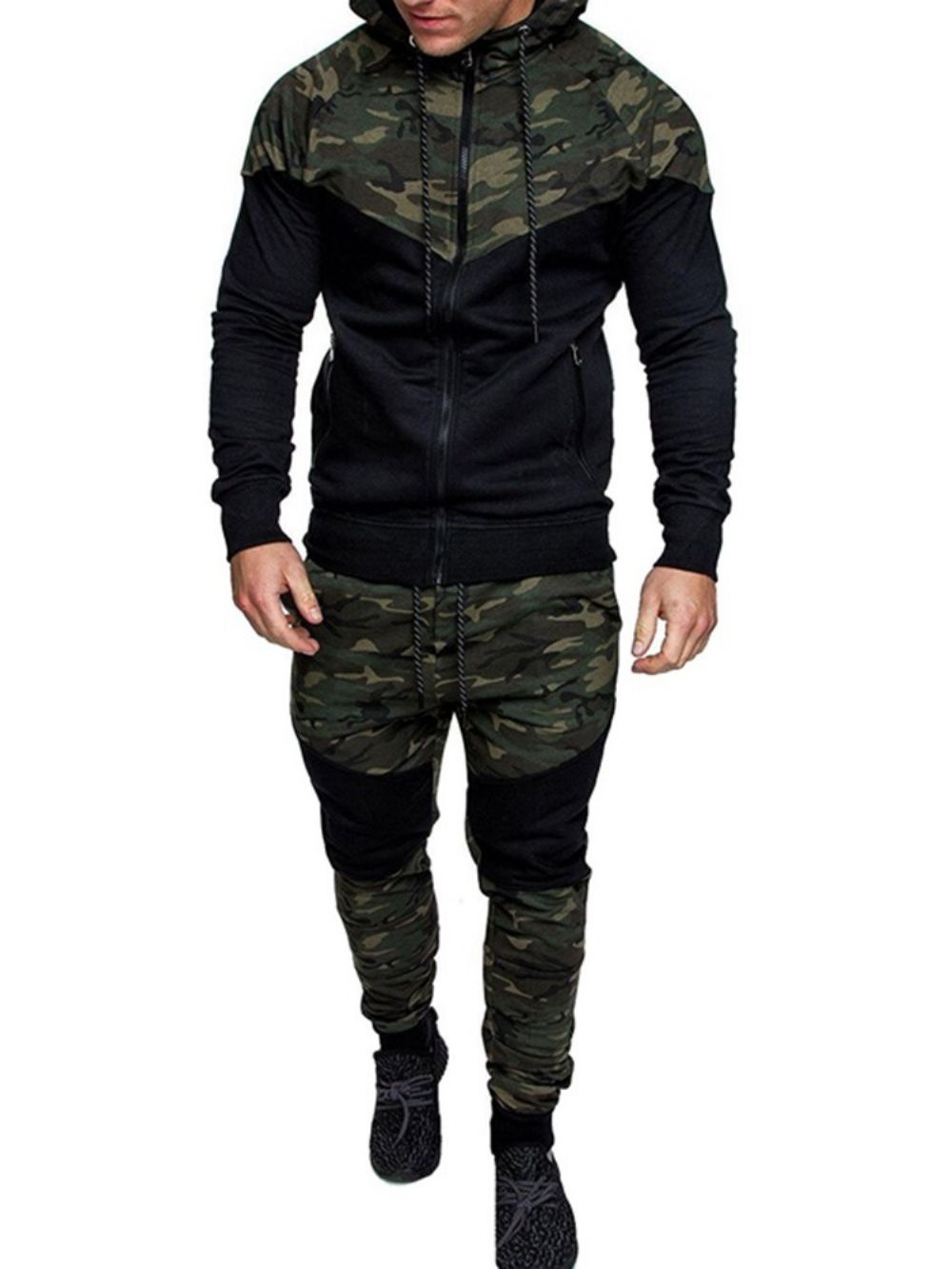 Calça Esportiva De Camuflagem Para Outono