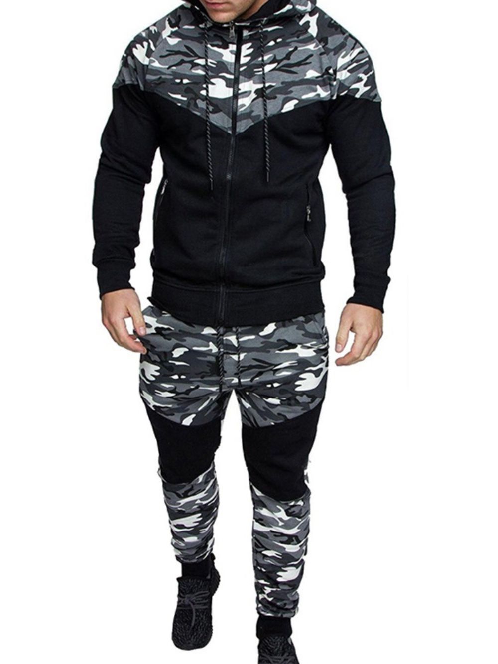 Calça Esportiva De Camuflagem Para Outono