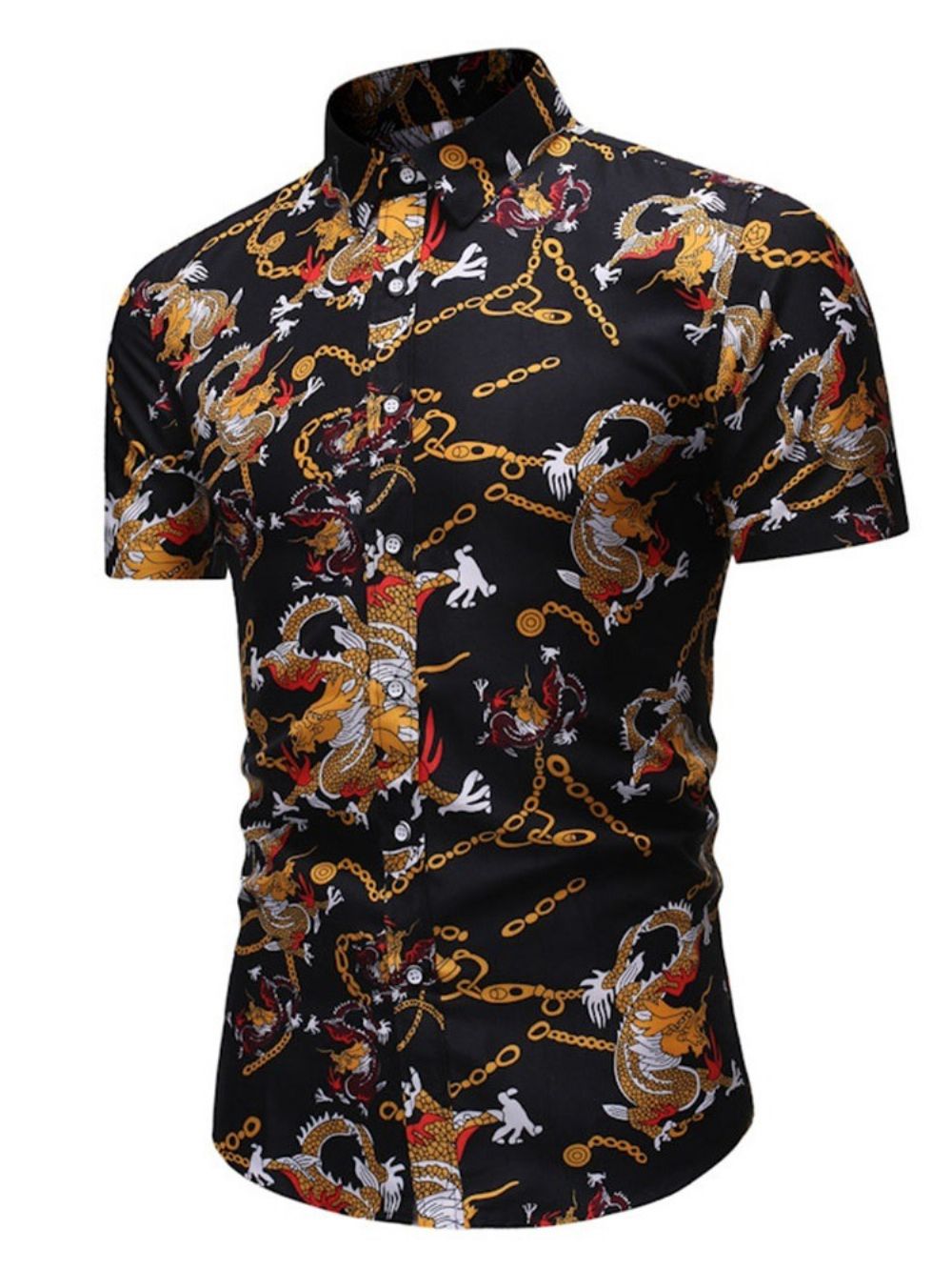 Camisa Casual Estampada Trespassado Roupa Masculina