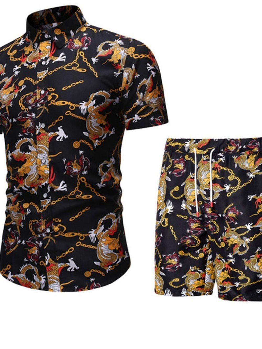 Camisa Casual Estampada Trespassado Roupa Masculina