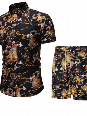 Camisa Casual Estampada Trespassado Roupa Masculina