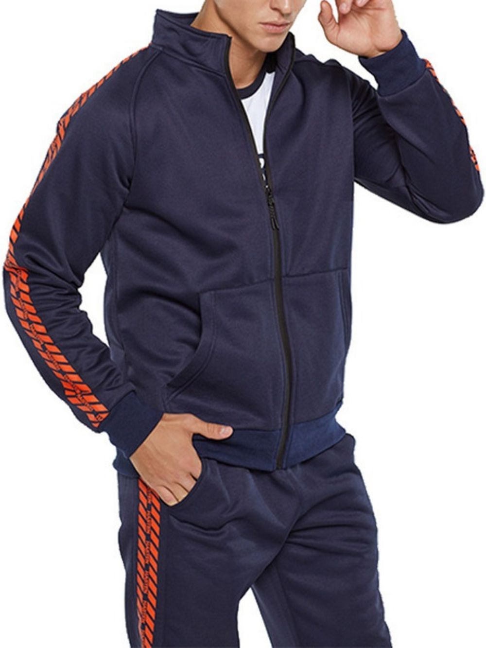 Jaqueta Roupa Masculina Casual Color Block Outono