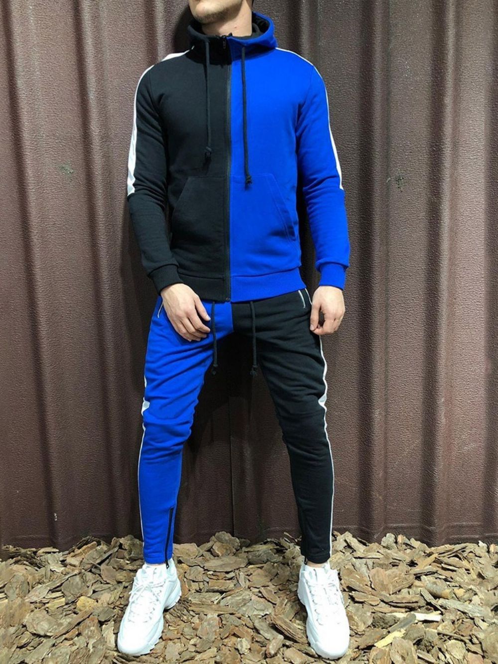 Roupa Esportiva Masculina Color Block Zíper