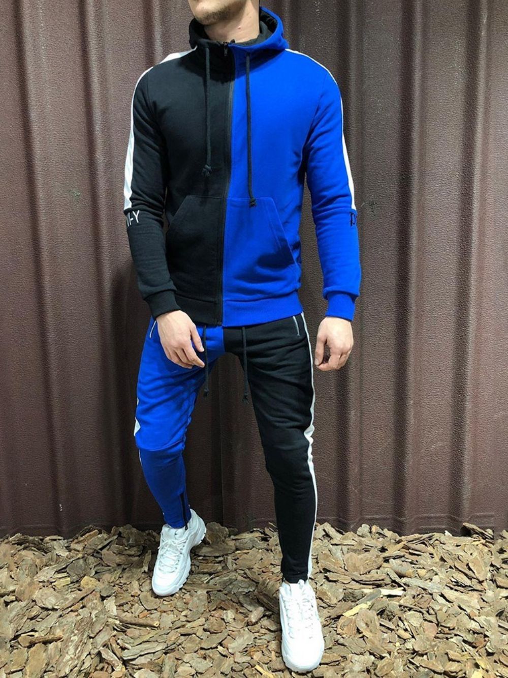 Roupa Esportiva Masculina Color Block Zíper