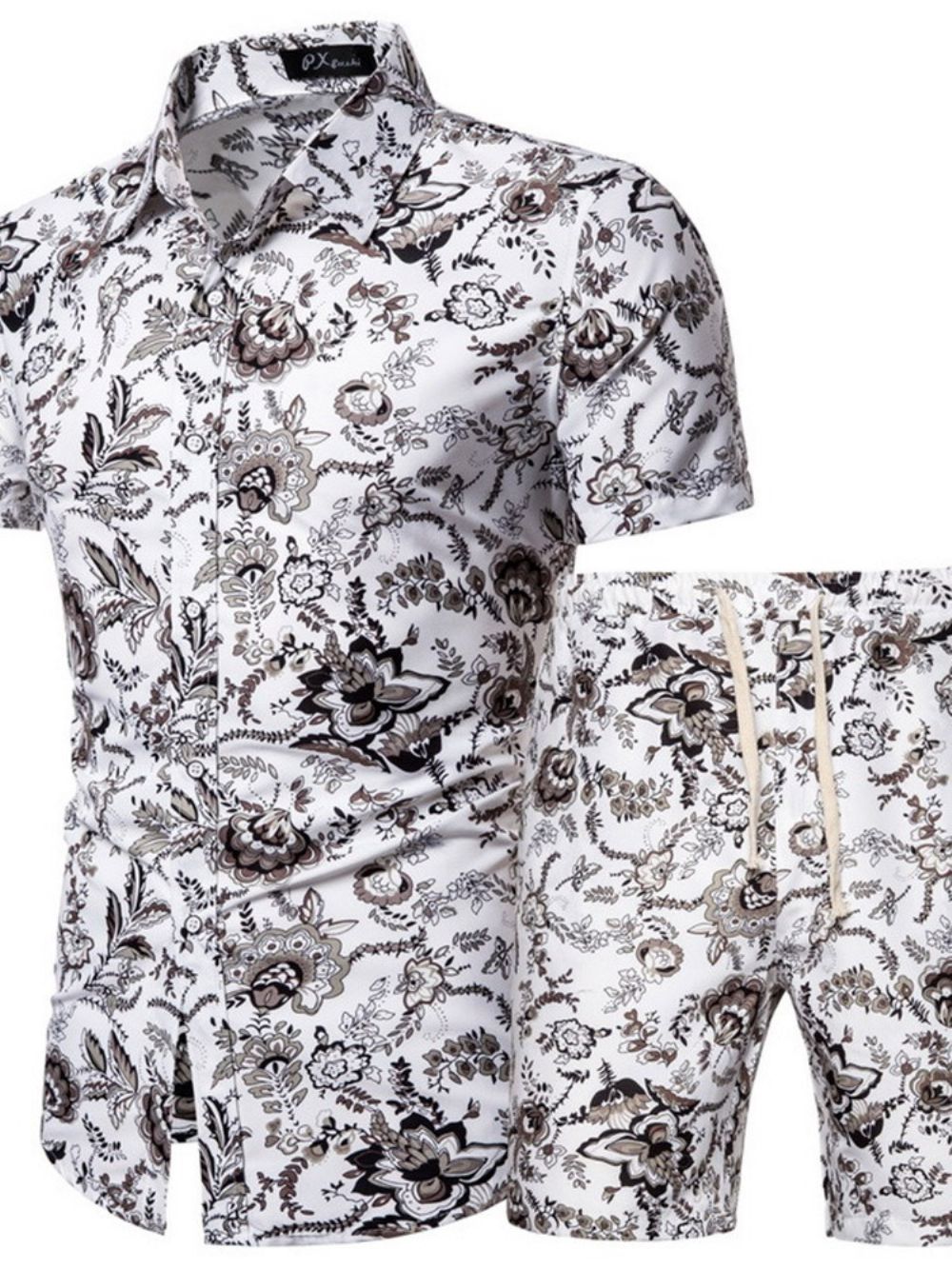 Roupa Masculina Casual De Verão Estampada De Camisa