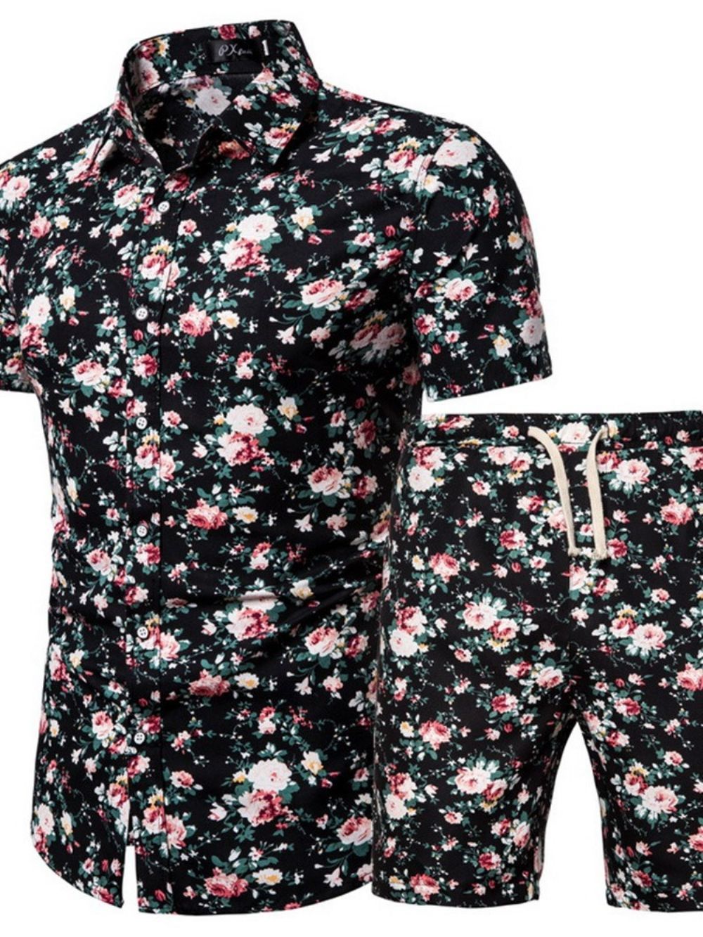 Roupa Masculina Casual De Verão Estampada De Camisa