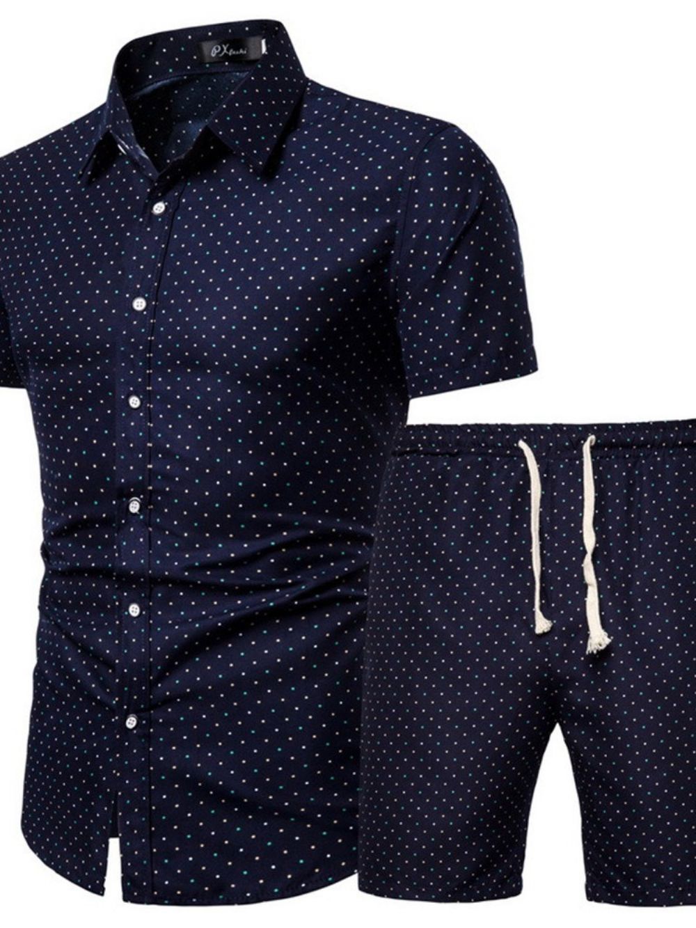 Roupa Masculina Casual De Verão Estampada De Camisa