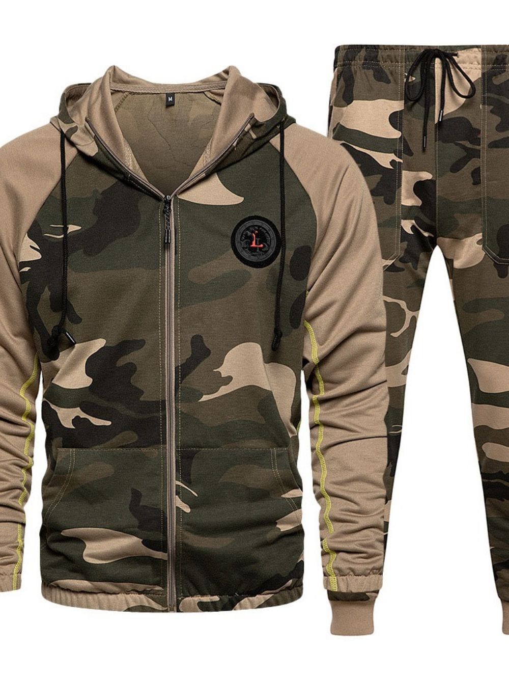 Roupa De Primavera Masculina Com Estampa De Camuflagem Casual