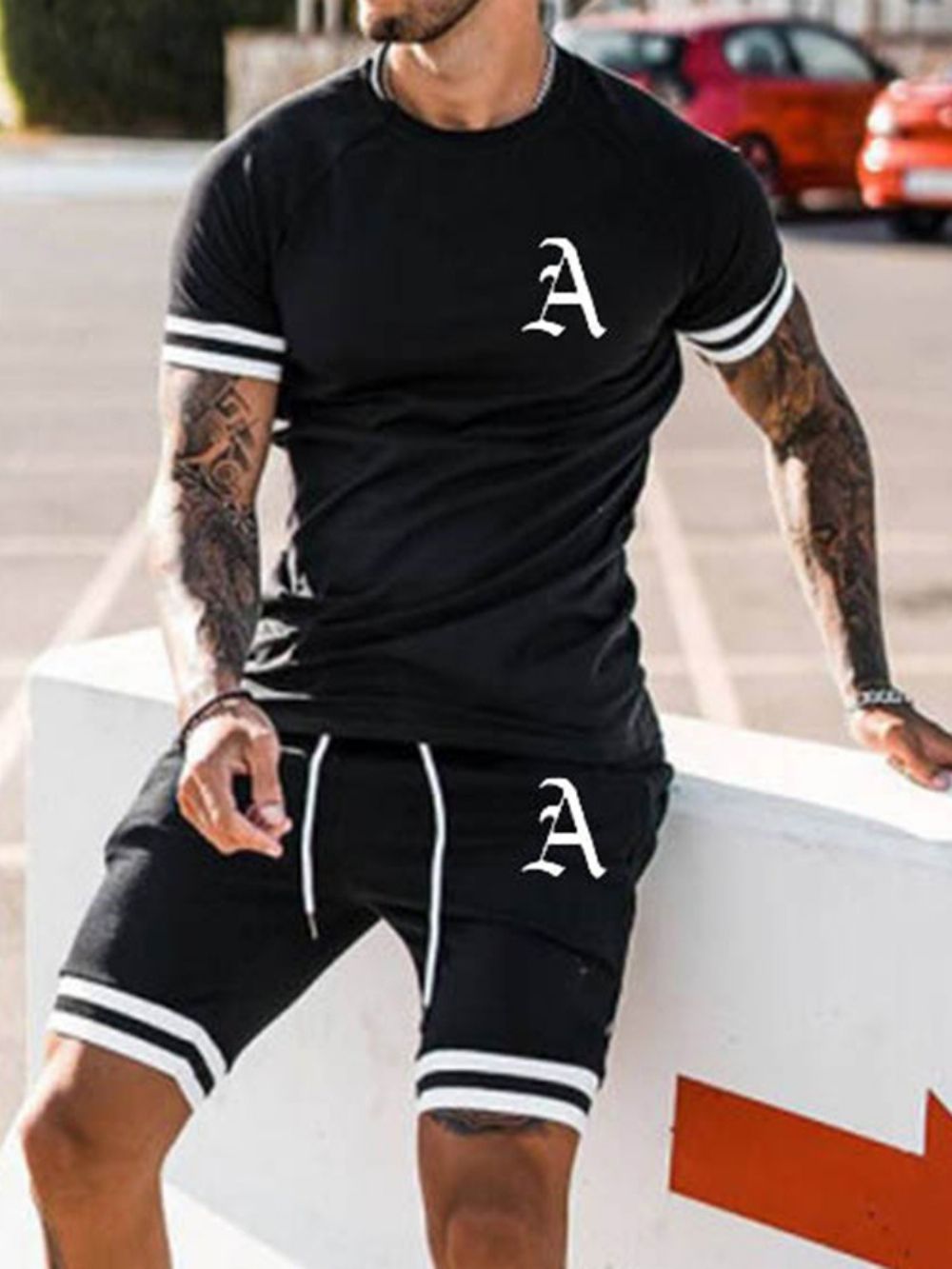 T-Shirt Color Block Roupa Esportiva Masculina