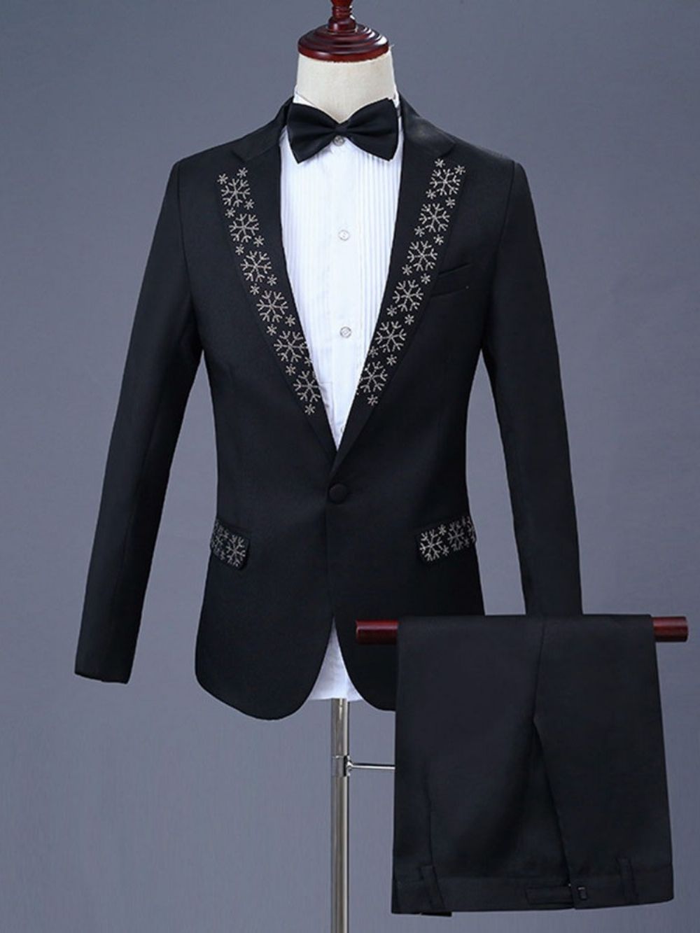 Terno De Festa Masculino Com Um Botão Diamond Blazer E Calças