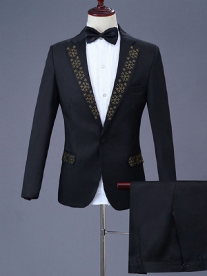 Terno De Festa Masculino Com Um Botão Diamond Blazer E Calças