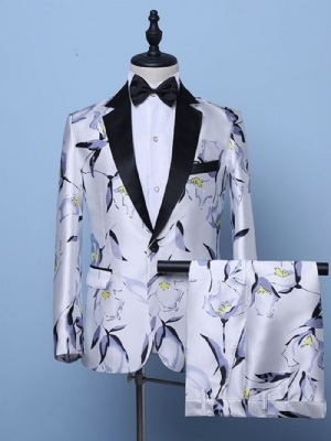 Terno Floral De Um Botão Fashion Masculino