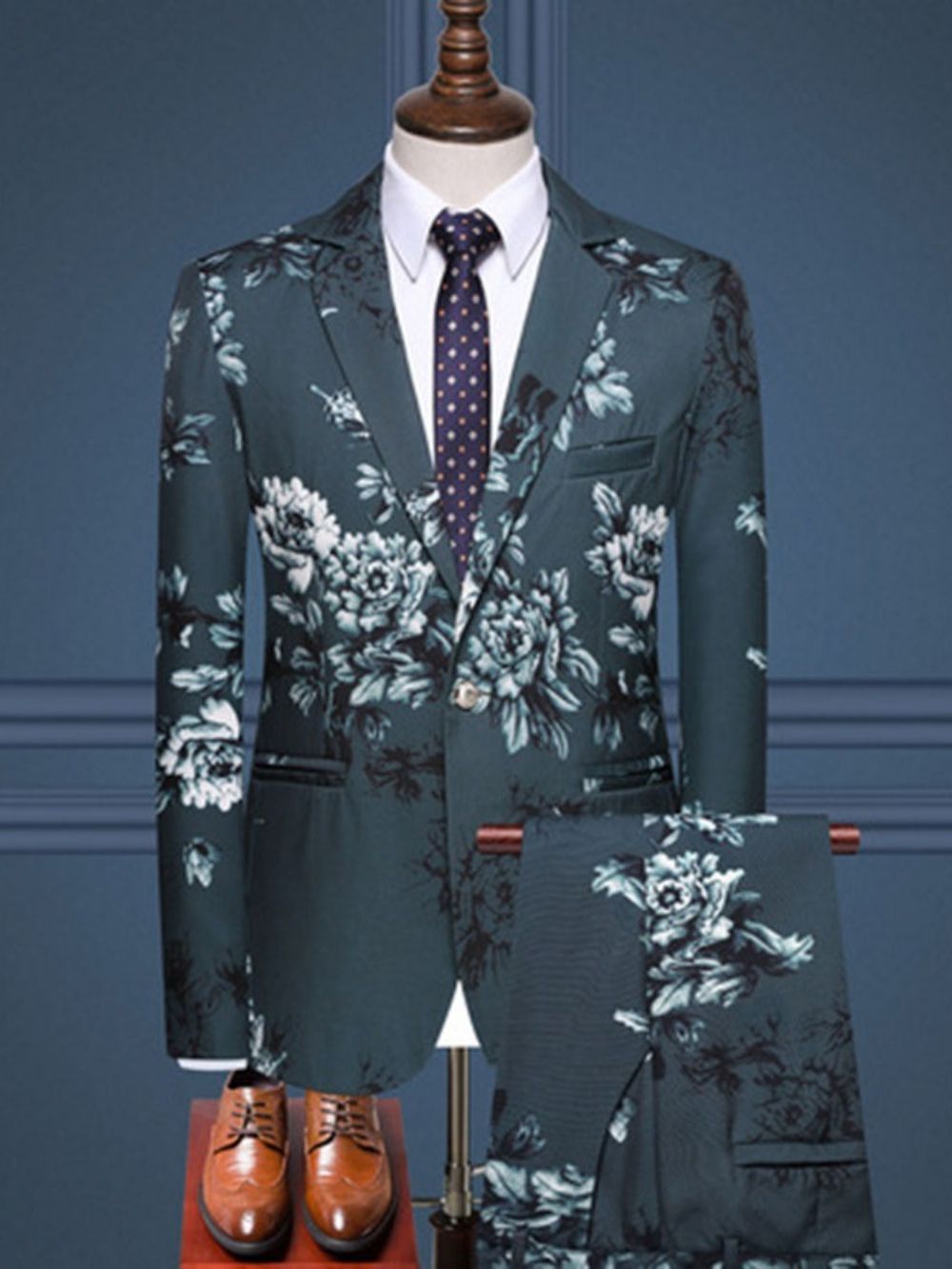 Terno Masculino Floral Formal De Um Botão