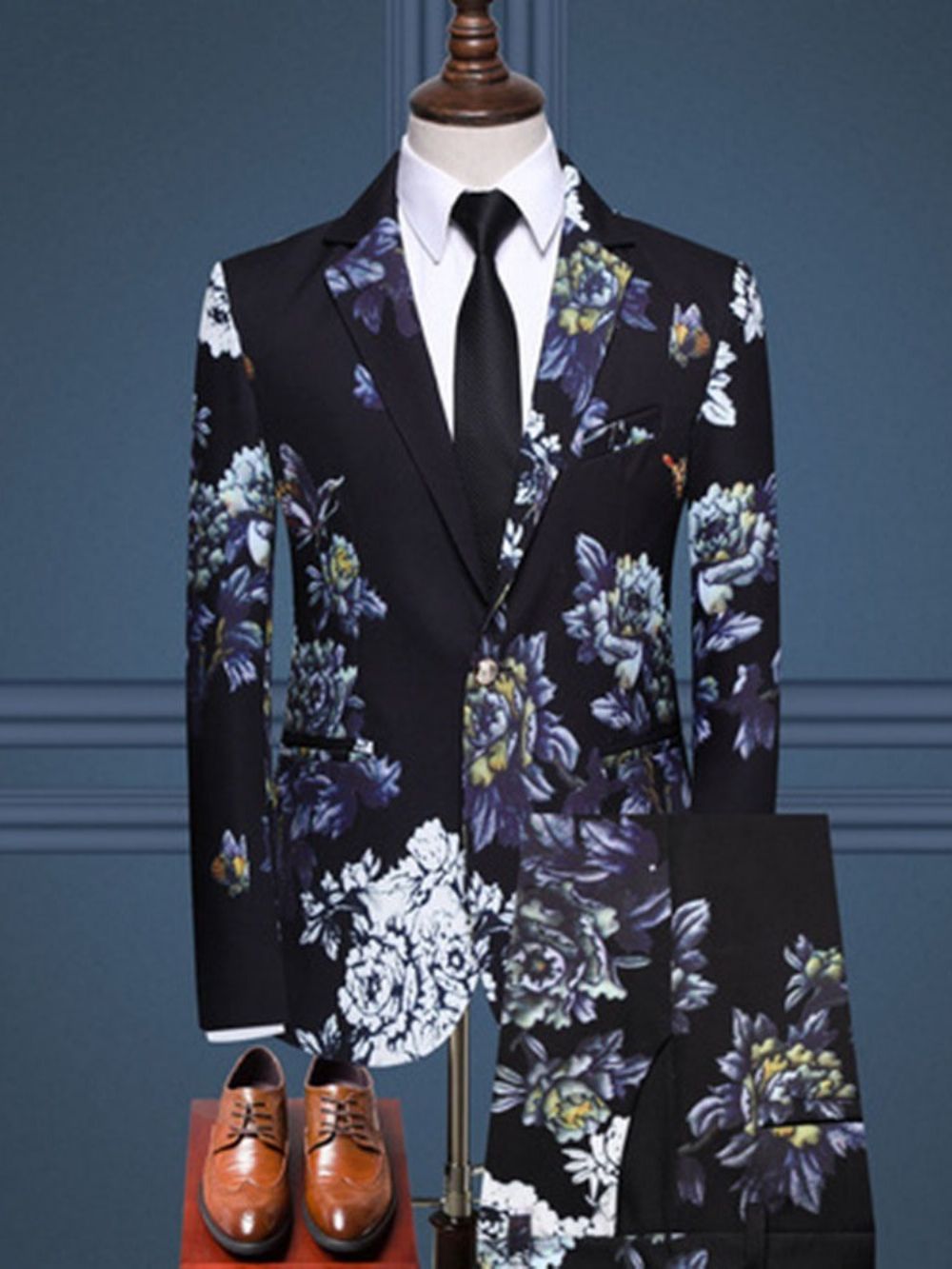 Terno Masculino Floral Formal De Um Botão