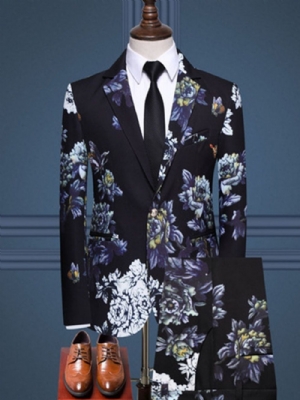 Terno Masculino Floral Formal De Um Botão