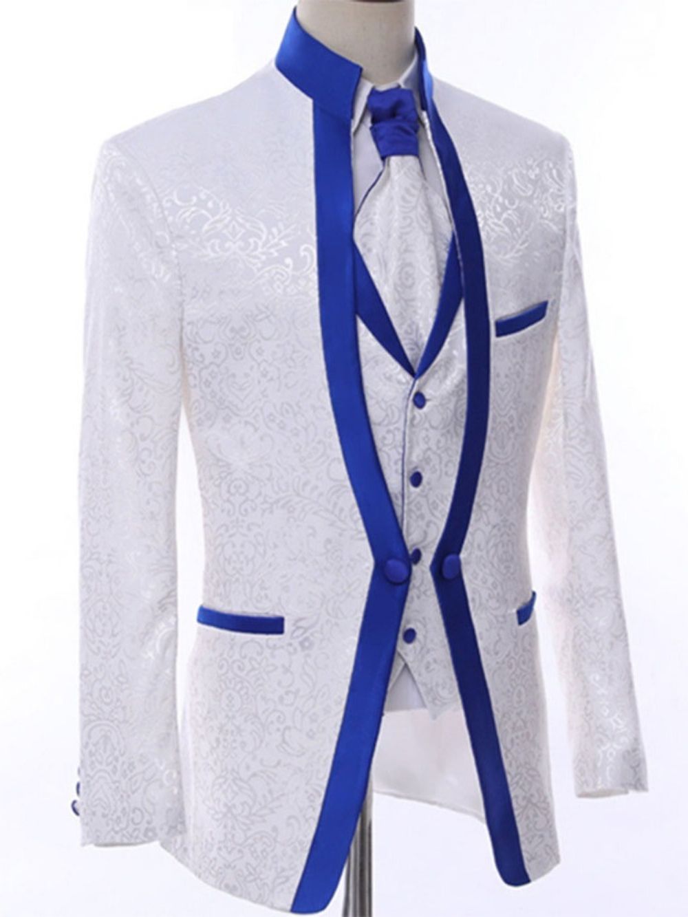 Terno De Vestido Formal Branco Para Homem Com Bolso Colete