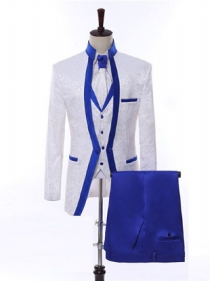 Terno De Vestido Formal Branco Para Homem Com Bolso Colete