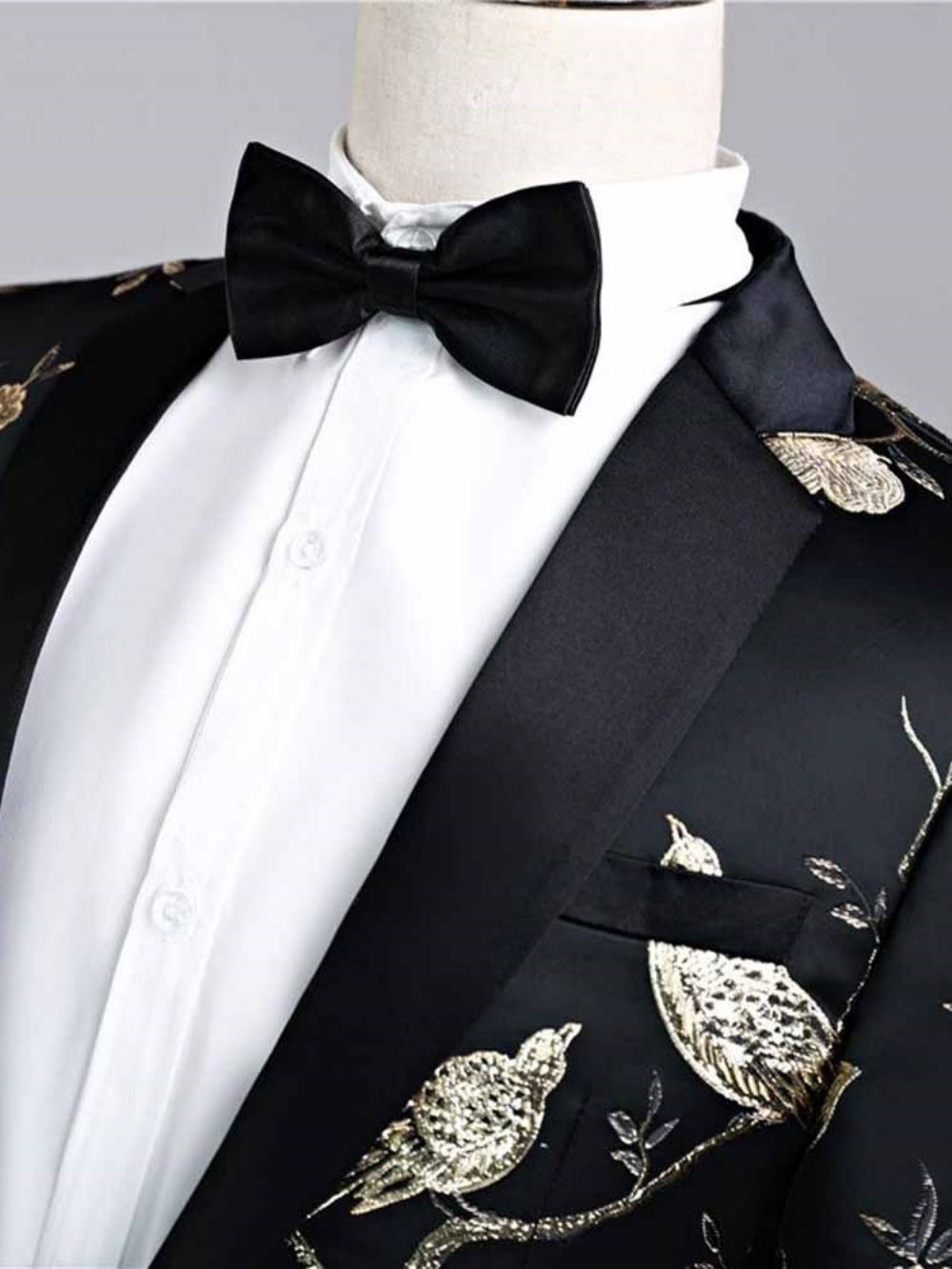 Ternos De Casamento Masculinos Casuais Com Estampa Floral Preta