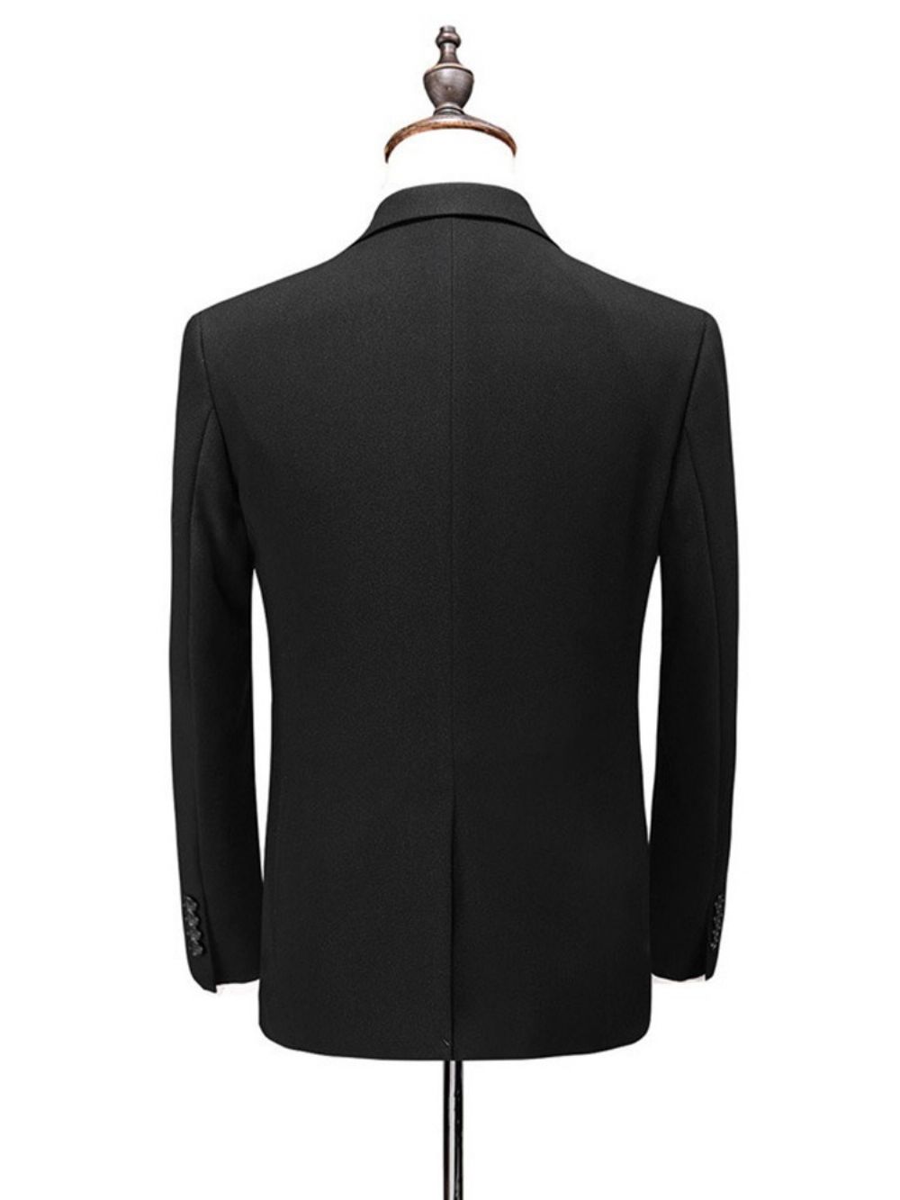 Vestido Casual Masculino Preto Liso De Um Botão De 3 Peças