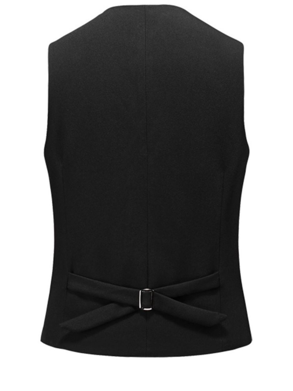 Vestido Casual Masculino Preto Liso De Um Botão De 3 Peças